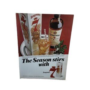1982 Seagrams 7 Crown Season Stirs with 7 Original Print Ad vintage 80s